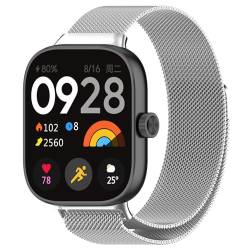 iPartsonline Uhrenarmband aus Metallgeflecht, kompatibel mit Xiaomi Redmi Watch 4/Xiaomi Band 8 Pro, Schnellverschluss, Milanaise-Edelstahl-Armband, Ersatzarmband von iPartsonline