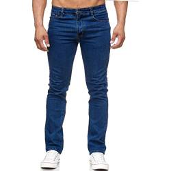 iProfash Herren Jeans Hose Regular Fit Dunkelblau Gerades Bein Stonewashed 806-BLAU (46) W32-L32 von iProfash