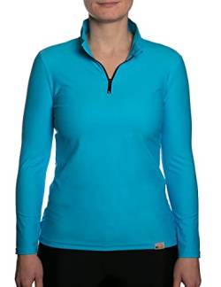 UV Aqua Zip Up Shirt Damen UV Shirt Türkis XL von iQ-UV