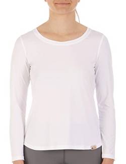 UV Free Langarm Shirt, Rundhals Damen (L, Weiß) von iQ-UV