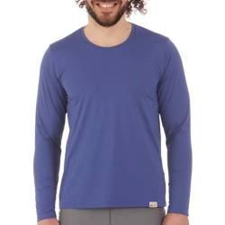 UV Free Langarm Shirt, Rundhals Herren (M, Blau) von iQ-UV