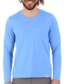 UV Free Langarm Shirt, Rundhals Herren (M, Hellblau) von iQ-UV