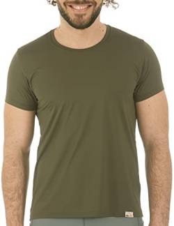 UV Free T-Shirt Herren, Rundhals (L, Olive) von iQ-UV
