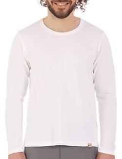 UV Wave Langarm Shirt, Rundhals Herren (L, Weiß) von iQ-UV