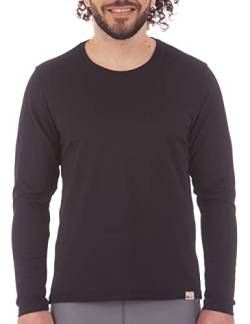 UV Wave Langarm Shirt, Rundhals Herren (XL, Schwarz) von iQ-UV