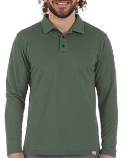 iQ-UV Herren Langarm Polo Shirt, Grün 3XL von iQ-UV