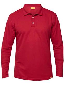 iQ-UV Herren Langarm Polo Shirt Rot 4XL von iQ-UV