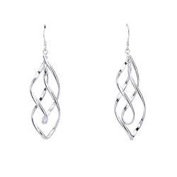 Butterme Damen Schmuck, 925 Sterling Silber Ohrring Doppel Marquise Loops Design Ohrringe, Damen Geschenk von iSpchen