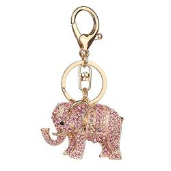 iSpchen Schlüsselanhänger Personalisiert Bling Strass Elefant Auto Schlüsselband Damen Charm Schlüsselanhänger Key Organizer Schlüsselringe Geldbörse Dekoration anhänger Taschenanhänger von iSpchen