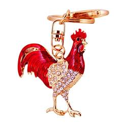 iSpchen Schlüsselanhänger Personalisiert Schlüsselband Bling Bling Autoschlüsselanhänger Anhänger Huhn Strass Glitzer Schlüsselringe Schlüssel Organizer Anhänger Charme Tasche Dekoration Zubehör von iSpchen