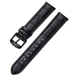 iStrap Uhrenarmbänder Krokodilmuster Echtes Leder Edelstahlschnalle Armband für Männer Frauen-18mm 19mm 20mm 21mm 22mm 24mm- Schwarz Braun von iStrap