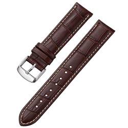 iStrap Uhrenarmbänder Krokodilmuster Echtes Leder Edelstahlschnalle Armband für Männer Frauen-18mm 19mm 20mm 21mm 22mm 24mm- Schwarz Braun von iStrap