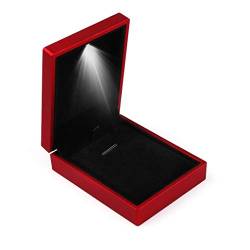 iSuperb LED beleuchtete Pendelbox Rotwein Halskette Box Armband Aufbewahrungshalter Ringbox mit Lichtern Schmuck Geschenkboxen für Frauen (Pendelbox) von iSuperb