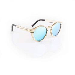 iWood Sonnenbrille aus Holz/Echtholz/Echtholzbrille/Holzbrille - Modell 12 Birke - für Damen und Herren - UV400, polarisiert und blau verspiegelt - Brillenmanufaktur aus Deutschland von iWood