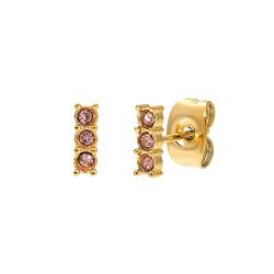 iXXXi Ohrstecker TRIPLE STONE PINK gold von iXXXi Jewelry