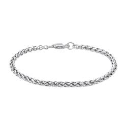 iXXXi Men Edelstahl Herren Armband Runde Kette Silber | 20cm, Medium, Edelstahl, Kein Edelstein von iXXXi