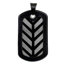 iXXXi Men Herren Anhänger Dog Tag Stripe mattes Schwarz | One size von iXXXi