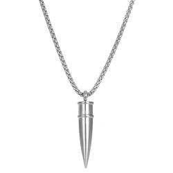 iXXXi Men Zusammengesetzte Halskette Bullet Silber | 60cm, 60cm, Edelstahl, Kein Edelstein von iXXXi