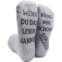 iZoeL Witzige Socken mit Geschenkbox Mama Schwester Freundin Spruch Wenn Du Das Lesen Kannst Bring mir Schokolade Kaffee Wein Lustige Adventskalender Weihnachten Valentine Geschenk von iZoeL