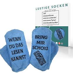 iZoeL Witzige Socken mit Geschenkbox Mama Schwester Freundin Spruch Wenn Du Das Lesen Kannst Bring mir Schokolade Kaffee Wein Lustige Adventskalender Weihnachten Valentine Geschenk von iZoeL