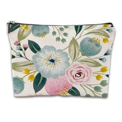 iapodiad Make-up-Tasche, abstrakte tropische Blumen, Kosmetiktasche, Mini-Reise-Kulturbeutel, Organizer, Make-up-Pinsel, ästhetisches Zubehör, wasserdichte Aufbewahrungstasche für Frauen, Waschbär, von iapodiad