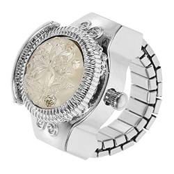 ibasenice 1stk Ringuhr Uhr Mit Rundem Ring Neuheit Ringe Für Frauen Schmuck Uhr Ringfinger Glitzerring Modischer Uhrenring Mini Flash-fingeruhr Mode Zinklegierung Damen Quarzuhren Weiß von ibasenice