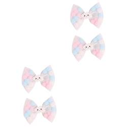 ibasenice 4 Stück Party-haarschleifen-clips Für Mädchen Bowknot Haarspangen Baby Mädchen Pom Pom Haarbälle Baby Mädchen Haarschmuck Lollipop Haarschmuck Bogenklammern Kleine Prinzessin Hase von ibasenice