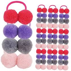 ibasenice 40St Pom Pom Scrunchie haarschmuck Haarbänder Plüsch-Haarseile Haarspangen für Mädchen Haarnadel Haarklammer Haarhalter für Kinder Haarseile für Kinder behaart Pelzknäuel Locken von ibasenice