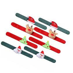 ibasenice 8St Schlagarmbänder für Kinder Feiertags-Party-Armband Kinderarmband die weihnachtshütte tannenbaum Weihnachtsschnapparmbänder Weihnachtsarmbänder für Kinder kleiner Baum Pat-Ring von ibasenice