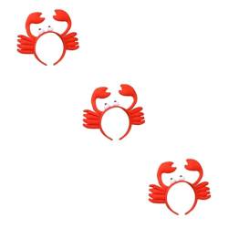 ibasenice Karikatur 3st Crabh Air Hoop Hummerförmiger Haarreif Ballon Plüsch Haarband Cartoon-stirnbänder Kinder Fußmesser Matrosenkostüm Für Damen in Autoform Tier Krabbe Rot Kopfbedeckung von ibasenice
