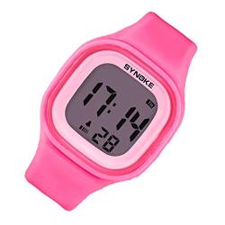 ibasenice Silikonarmband Running Watch Silicon Electronic Watch- wasserdichte Uhr Einstellbare Tragbare Elektronische Uhr Uhr Universelle Elektronische Uhr für Erwachsene Pink Mens Watches von ibasenice