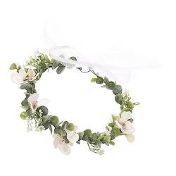 ibasenice Stirnband Hochzeitskopfbewegungen Kopfbedeckungen Braut Blumenkrone Baby-atem-krone Blumenkopfschmuck Hochzeitsblumen-tiara Zubehör Haar Weiß Beflockung Fräulein von ibasenice