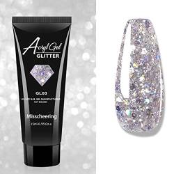 ibeafilly 15ML Nagel Gel Building Gel Glitter Nail Extension Gel Nagel Verlängerun Nagelverlängerung Glitzer Nagelset Gelnägel Starterset Nageldesignfür professionelle Starter DIY Salon von ibeafilly