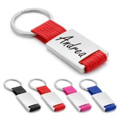 Ibera gifts - Personalisierter Metall-/Tuch-Schlüsselanhänger - Ideal als Geschenk für Ihren Partner, Freunde, Familie oder Kinder - Professionelle Ausführung (Rot) von ibera gifts