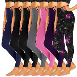 iceROSE 7er-Pack Leggings für Frauen, hohe Taille, schwarze Yoga-Leggings für Workout, Laufen, Mutterschaft von iceROSE