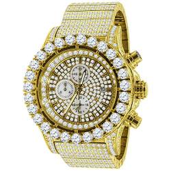 .iced-out. Full Zirkonia Edelstahl Uhr - Gold von .iced-out.