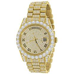 .iced-out. Fully Zirkonia Edelstahl Quarz Uhr - Gold von .iced-out.