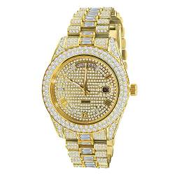 .iced-out. Zirkonia Edelstahl Automatik Uhr - Gold von .iced-out.