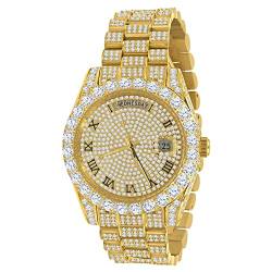 .iced-out. Zirkonia Edelstahl Automatik Uhr - Gold von .iced-out.