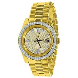.iced-out. Zirkonia Edelstahl Quarz Uhr - Gold von .iced-out.