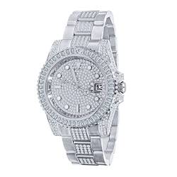 .iced-out. Zirkonia Edelstahl Uhr - Silber von .iced-out.