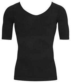 Figurformendes Herren Kompressions- /Shapewear T-Shirt mit V-Neck, schwarz in M von icefeld