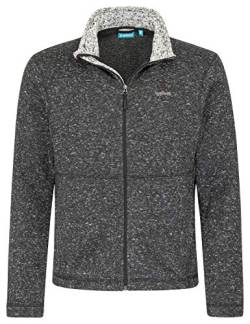 icefeld Herren Fleece Jacke in grau,Marineblau oder schwarz meliert (S, schwarz) von icefeld