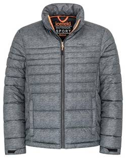 icefeld Herren Winter Jacke/Steppjacke/Isolationsjacke, schwarz-meliert in L von icefeld