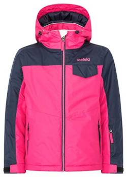 icefeld Kinder Winterjacke/Skijacke mit Kapuze, pink in Größe 152 von icefeld