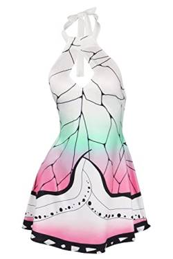 icewalker Hashibira Inosuke Cosplay Badeanzug Kostüm Split Sexy Bikini Sommer Strand Bademode Anzug Anime Badeanzug Set (XL, Kochou Shinobu) von icewalker