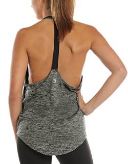 icyzone Damen Fitness Sport Tank Top Ärmelloses Sport Oberteil Yoga Gym Shirt (M, Charcoal) von icyzone