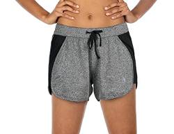 icyzone Damen Laufshorts Sport Hose Kurze Yoga Fitness Gym Shorts (L, Charcoal) von icyzone