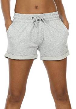 icyzone Damen Sport Kurze Hose Laufshorts Jogginghose Sommer Sportshorts Atmungsaktiv Running Gym Shorts (XXL, Light Gray) von icyzone