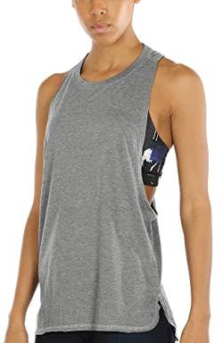 icyzone Sport Tank Top Damen Locker - Yoga Fitness Shirt atmungsaktive Sport Tops (S, Grey) von icyzone